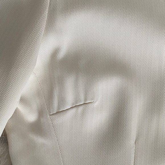Vintage Y2K Women's striatum & Iseut Cream Blazer! Size 11 - Picture 12 of 14